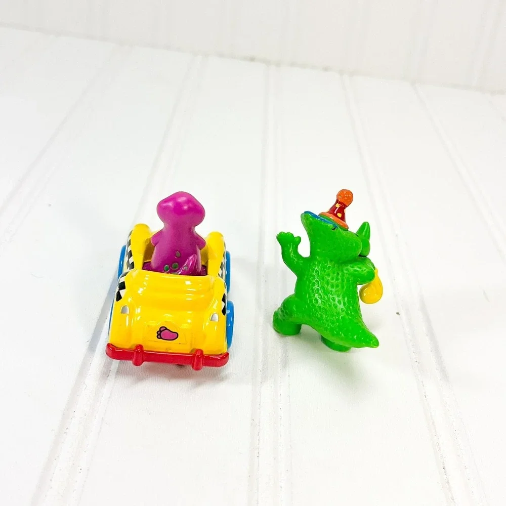 Vintage Barney & Friends Vehicles Purple Dinosaur Driving‎ Taxi Cab Diecast Car